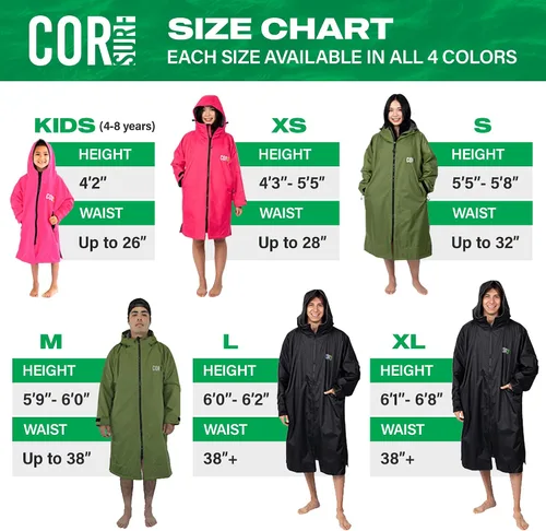 Vista 3 de COR Surf Swim Parka for Youth and Adults Heavy-Duty Weatherproof Swimming Jacket with Size Options for Men, Women and Kids