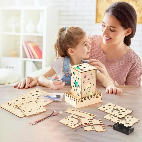 Vista 2 de Kits de construcción STEM 10 en 1 para niños, kit de manualidades de madera para niñas de 8 a 12 años, proyectos de experimentos científicos