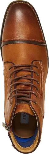 Vista 10 de Steve Madden Jefries - Botines para hombre Botas casuales Marrón (Dark Tan)