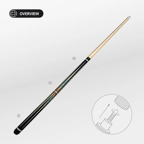 Vista 5 de Inlay Split Maple Pool Cue, Professional 9-Ball Billiard Cue Stick for Training & Competition(Green，19oz)