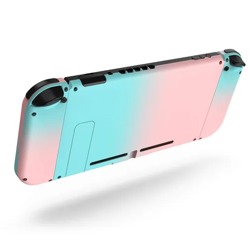 Vista 2 de Basstop - Carcasa de repuesto para consola NS NX y mando Joy-Con con interruptor izquierdo derecho sin componentes electrónicos., Set_Rosa y Azul