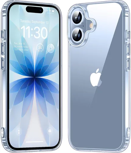 Vista 9 de MOZOTER Funda transparente para iPhone 17 Pro, antiamarilleo, antideslizante, a prueba de golpes, delgada y bonita funda para iPhone 17 Pro de 6.3
