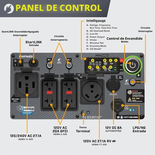 Vista 3 de Champion - Generador inversor portátil de 8500 vatios de arranque remoto