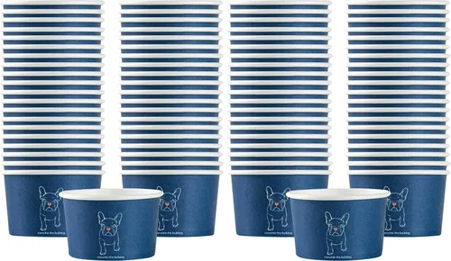 Vista 94 de Restaurantware Coppetta - Vasos de postre de 3 onzas, 50 tazas desechables para helado, tapas se venden por separado, cuencos de papel a cuadros