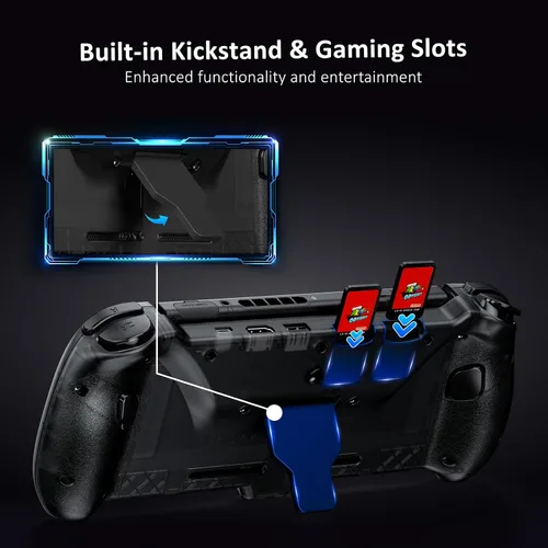 Vista 6 de NexiGo Hall Effect Gripcon with Kickstand and HDMI Out for TV Docking, Hall Sensing Joystick for Switch/Switch OLED, Handheld Mode, 4K/1080P