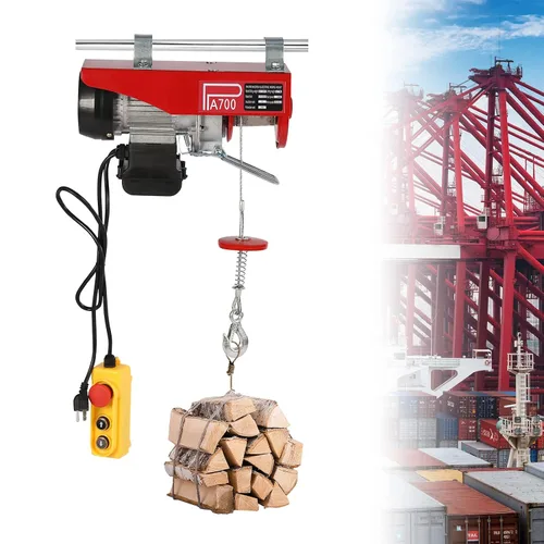 Vista 3 de Electric Hoist 1543lbs, 110V Electric Winch with Wired Remote Control Single/Double Slings, Electric Lift for Lifting in Garage Factory Attic