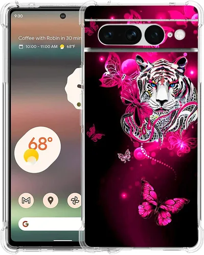 Vista 26 de Pixel 7 Pro - Funda protectora de poliuretano termoplástico resistente a los arañazos y a prueba de golpes con diseño de mandala de pavo real
