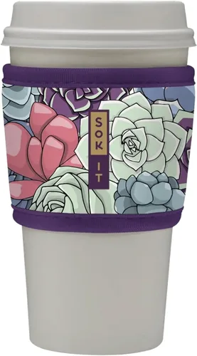 Vista 72 de Sok It HotSok Coffee & Tea - Funda de neopreno con aislamiento reutilizable (floral abstracto)