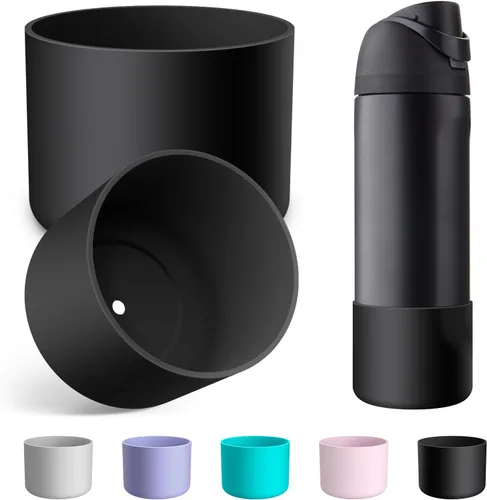 Vista 55 de 2 botas de silicona para botella de agua Owala de 24 onzas, 32 onzas, 40 onzas, funda protectora antideslizante para botellas de agua de acero