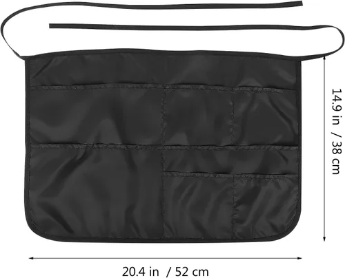 Vista 2 de Adjustable Multi-pocket Cleaning Apron for Men and Women Sturdy Hair Stylist and Workshop Apron with Tie Back Water-resistant Kitchen for Home Use