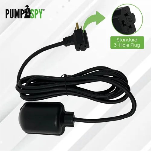Vista 4 de Bomba de sumidero con interruptor flotante universal atado de repuesto con enchufe piggyback para aguas servidas, rendimiento confiable del nivel