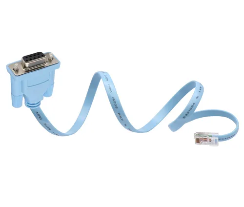 Vista 3 de Cable de consola Cisco de 9 pines DB9 hembra Serial RS232 a RJ45 macho Cat5 Ethernet LAN Rollover Cable de conmutador Cisco (DB9P a RJ45 1.8M)