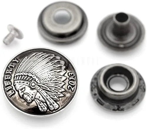 Vista 7 de CRAFTMEMORE 2 juegos de moneda de dólar de águila de 1 pulgada, cierres a presión para anillo, botón a presión, billetera con cierre decorativo