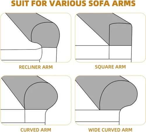 Vista 8 de BESPORTBLE 2 fundas de tela elástica para reposabrazos de sofá, fundas para reposabrazos de sillón, antimanchas, lavable, protector de muebles Beige