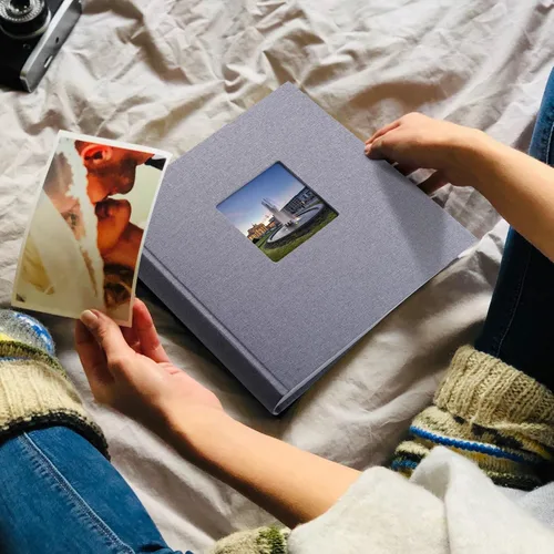 Vista 7 de Álbum de fotos con espacio de escritura, álbum de fotos de alta calidad, 120 páginas para 3 x 5, 4 x 6, 5 x 7, 6 x 8, 8 x 10, cubierta de lino