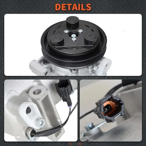 Vista 4 de labwork Compresor de CA con embrague de repuesto para Nissan Xterra 3.3L V6 2000-2004 Reemplazo para Nissan Frontier 3.3L V6 1999-2004 CO 10386C