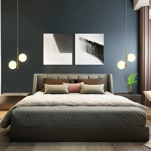 Vista 3 de Lámpara colgante de cristal blanco con forma de globo de 2 luces, bola de vidrio blanca y latón dorado Matel lámpara colgante lámpara de techo