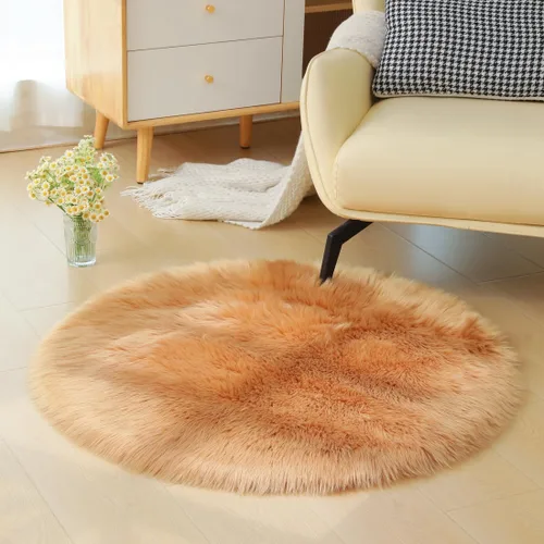 Vista 36 de Alfombra de piel sintética de 2 x 6 pies, color beige, lavable a máquina, súper suave, esponjosa, alfombra de piel de oveja mullida para dormitorio
