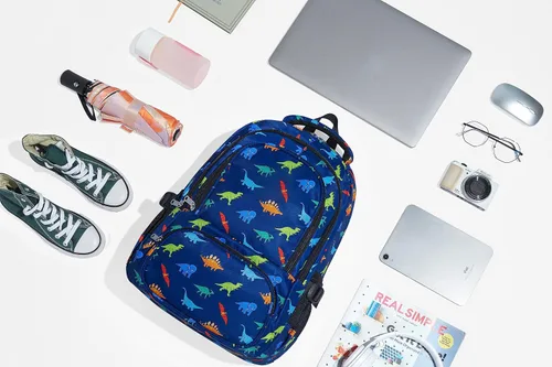 Vista 3 de BLUEFAIRY Mochilas infantiles para niñas y niños, regalos de regreso a la escuela para niños, primaria, primaria, escuela secundaria, Azul marino