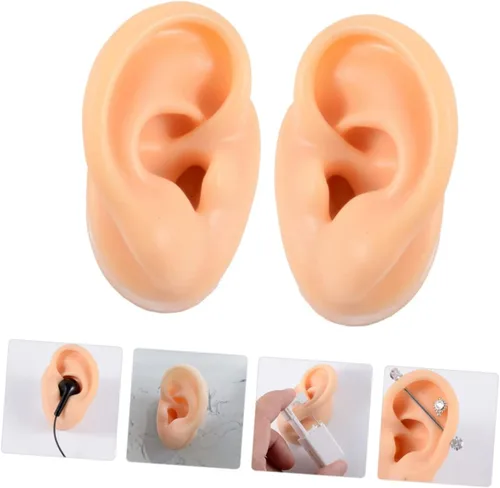 Vista 2 de Abaodam 4 pcs ear model ear piercing jewelry tuile molds silicone molde de para resina manikin Ear Studs Display Props fake ear maniquine Simulation