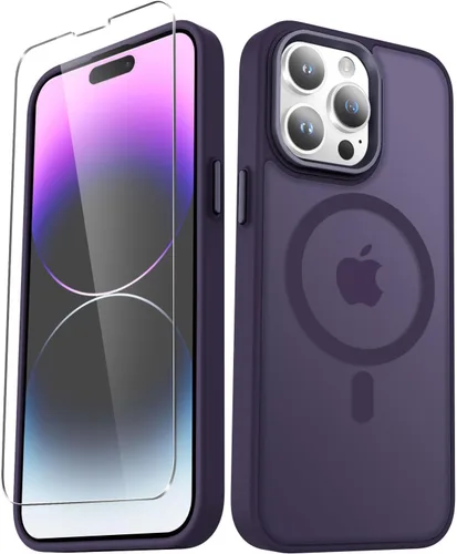 Vista 51 de YENAPOON Funda magnética mate para iPhone 11 con 1 protector de pantalla, compatible con Magsafe, translúcida esmerilada, delgada, a prueba