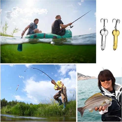 Vista 7 de 4Pcs Funny Fishing Lures, Top Water Bass Fishing Lure, Bass Fishing Gear Spinner Baits Freshwater Saltwater Fish Equipment Fish Hook Gift for