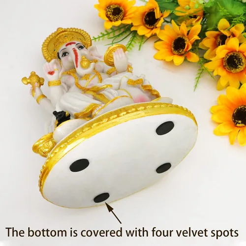 Vista 7 de alikiki Figura de Dios hindú Ganesh Chaturthi – 8.4 pulgadas de alto, ídolo indio Ganesha, estatua de elefante hindú Dios Pooja, artículo Diwali