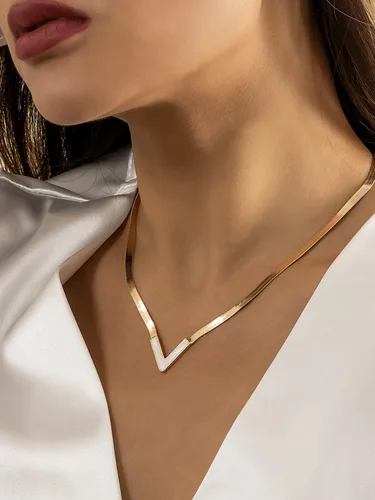 Vista 4 de Long tiantian Collar grueso de oro para mujer, collar de cadena gruesa en capas, collar punk para mujer, gargantilla gruesa, regalo de joyería