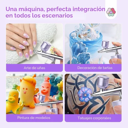 Vista 8 de SAVILAND Aerógrafo para Uñas: Creatividad Ilimitada de Arte de Uñas Kit Pro de Aerógrafo de Doble Modo Recargable Boquilla de 0.3mm Set