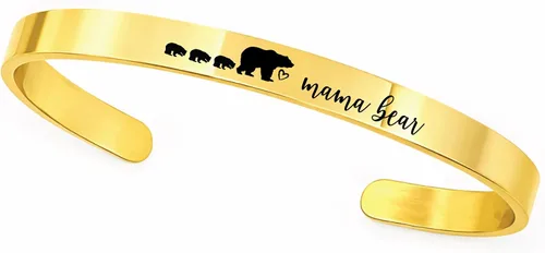 Vista 13 de SM Design Pulsera de mamá oso regalo para mamá con cachorros, día de San Valentín, cumpleaños, cantidad personalizada de cachorros, regalo para mamá