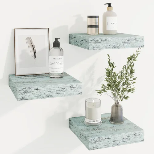 Vista 69 de Marsmiles Estantes flotantes cuadrados para pared, 8 pulgadas de ancho x 8 pulgadas de profundidad x 1.25 pulgadas de alto, paquete de 3 estantes