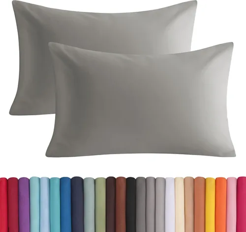 Vista 34 de BEDSUM Juego de 2 fundas de almohada de microfibra estándar suaves, resistentes a las arrugas y de fácil cuidado con cierre de sobre para niños, 20