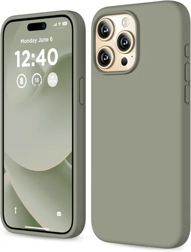 Vista 30 de Funda compatible con iPhone 15 Pro, funda de silicona líquida, funda protectora de cuerpo completo a prueba de golpes, funda delgada para teléfono