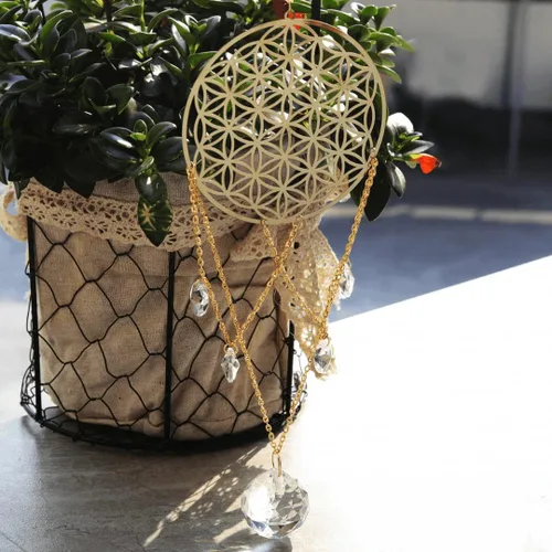 Vista 9 de Flower of Life - Atrapasoles de cristal, decoración de pared de geometría sagrada, adorno colgante decorativo para el hogar, oficina, jardín