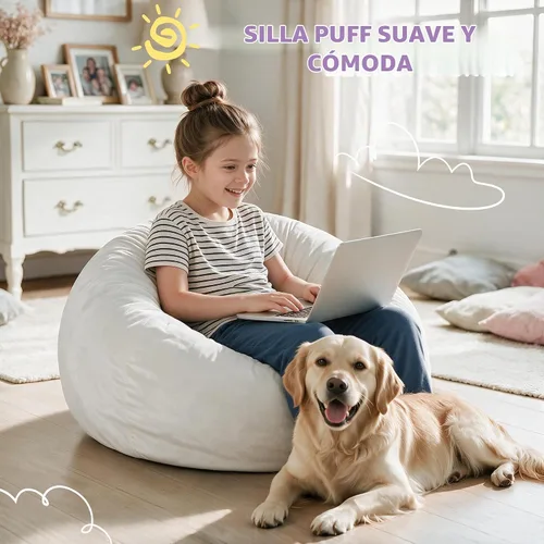 Vista 3 de Silla Puf de 2 Pies con Funda de Terciopelo Ultra Suave Sofá Puf con Espuma con Memoria Sillas Puf de Tamaño Grande Sofá Perezoso para Dormitorio
