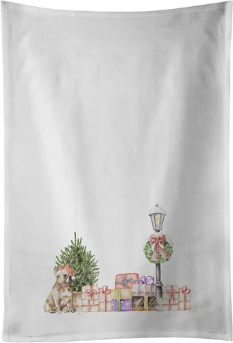 Vista 45 de Caroline's Treasures CK8100WTKT - Juego de 2 toallas de cocina con diseño de bulldog francés con diseño de país de las maravillas navideñas