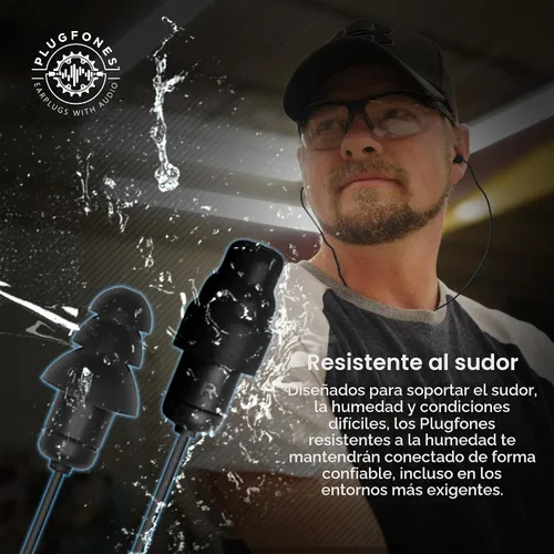 Vista 6 de Plugfones Contractor audífonos internos con protección de silicona y protección de goma eva Negro
