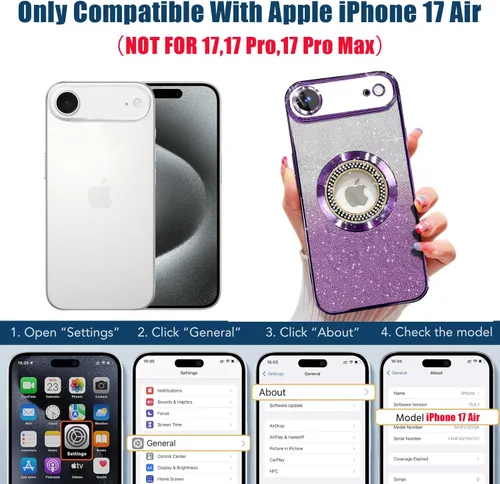 Vista 402 de Misscase Funda magnética con purpurina para iPhone 11 compatible con MagSafe, protección completa, delgada, a prueba de golpes, antiarañazos