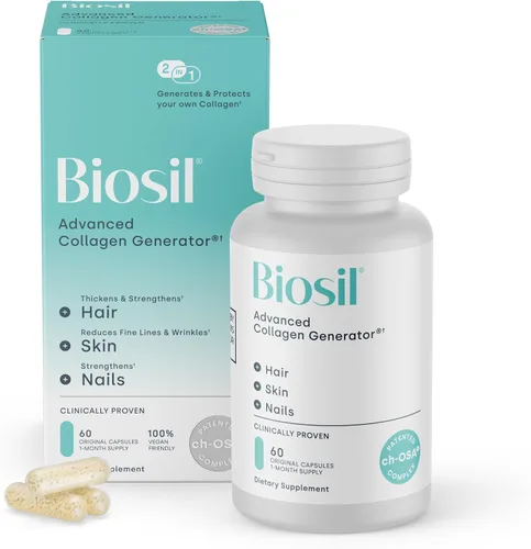 Vista 10 de Biosil Suplemento potenciador de colágeno - 30 cápsulas originales - Activador patentado ch-OSA para piel, cabello, uñas y articulaciones - Apoya