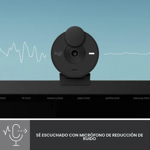 Vista 4 de Logitech Brio 301 Cámara Web Full HD con Obturador de Privacidad, Micrófono de Reducción de Ruido, USB-C, Certificada para Zoom, Microsoft Teams