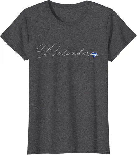 Vista 5 de Camiseta Simple Love El Salvadoreño con diseño de corazón en El Salvador