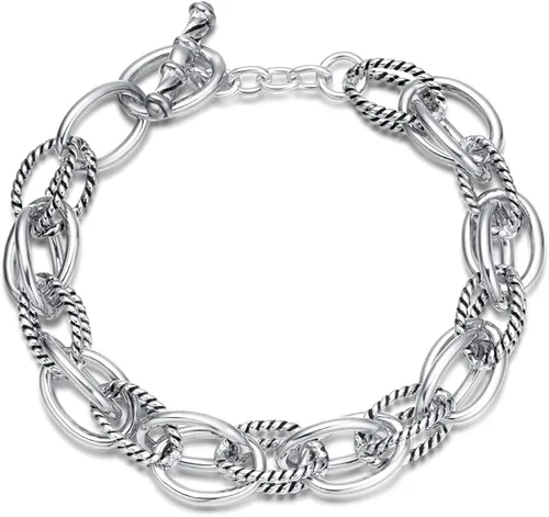 Vista 7 de UNY JEWEL Pulsera de cadena de eslabones trenzados de fusión de lujo para mujer, joyería atemporal, elegancia súper brillante