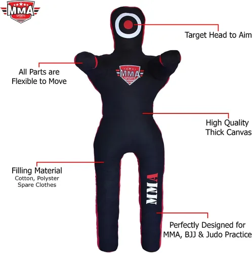 Vista 6 de MMA Doctor Bane MMA - Saco de boxeo brasileño para karate, con posición de pie, 4 pies, sin relleno