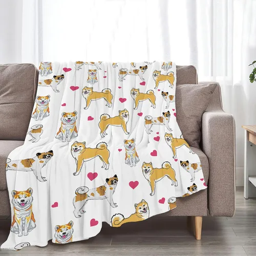 Vista 2 de Manta de Tiro de Perro Akita - Regalos y Decoración para Niñas, Mujeres, Niños, Adultos - Suave, Cálida y Acogedora de Vellón para Sofá, Sillón