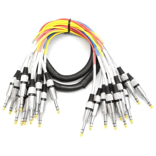 Vista 3 de Cable Serpiente TRS de 4 Canales de 1/4" - 5 Pies de Largo - Extremos Reparables - Serpiente de Efectos de Audio Profesional para Presentaciones