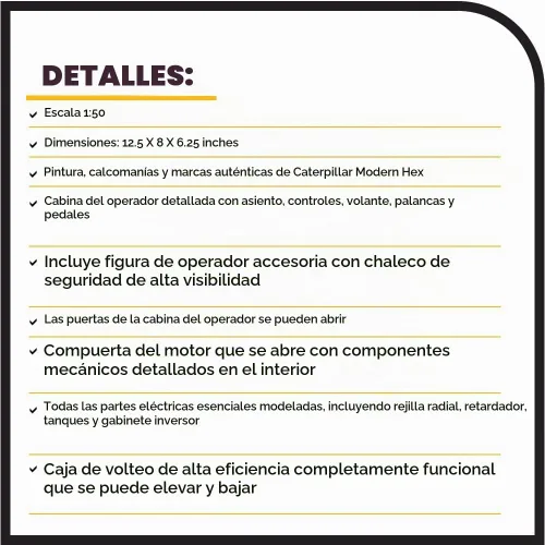 Vista 5 de Camión minero Caterpillar 798 AC 1:50 - Diecast Masters - 85671 - Serie High Line