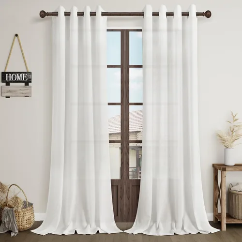 Vista 76 de Cortinas de lino negro para dormitorio y sala de estar de 84 pulgadas de largo, juego de 2 paneles, para habitación de niños, filtro de luz