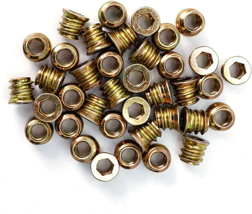 Vista 2 de 50 piezas de insertos roscados 1/4-20 para madera Nutsert Tuerca de rosca para muebles 10mm de longitud accionamiento hexagonal