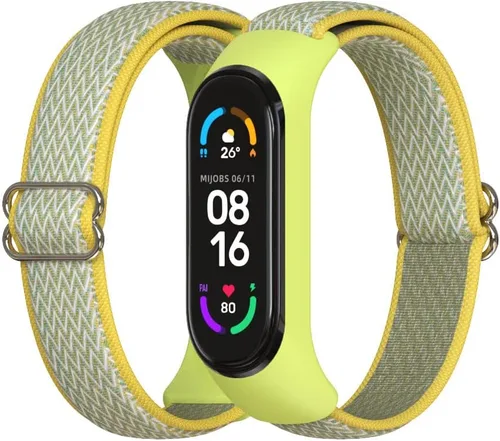Vista 19 de CYTSH Correa de reloj para Mi Band 6 Correa elástica ajustable de nailon trenzado Miband 6 Miband 5 Pulsera 5 6 Correa de reloj 2 piezas