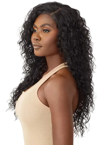Vista 3 de Outre - Peluca con cierre de encaje 5X5 - Mezcla de cabello humano - Malasia profunda 26" (DR JENGIBRE MARRÓN)